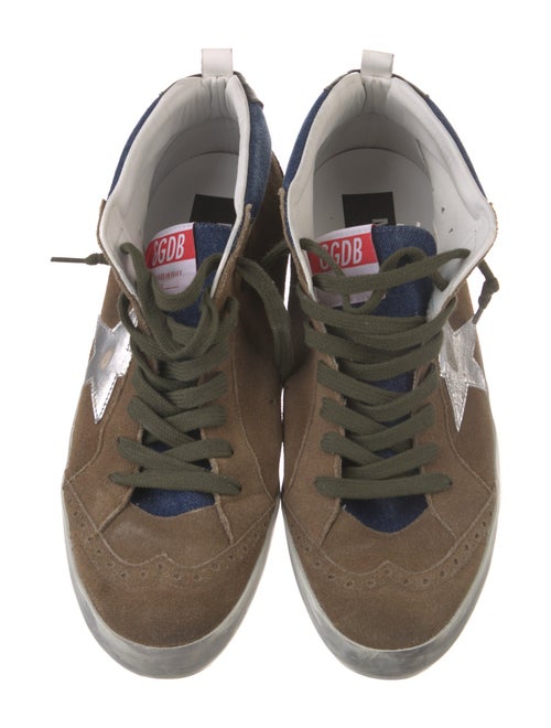 Golden Goose Suede Colorblock Pattern Sneakers