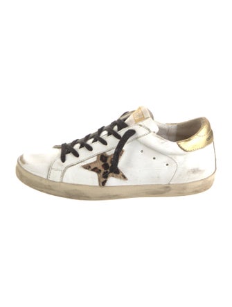 Golden Goose Leather Animal Print Sneakers
