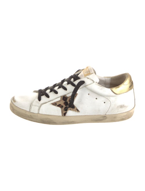 Golden Goose Leather Animal Print Sneakers