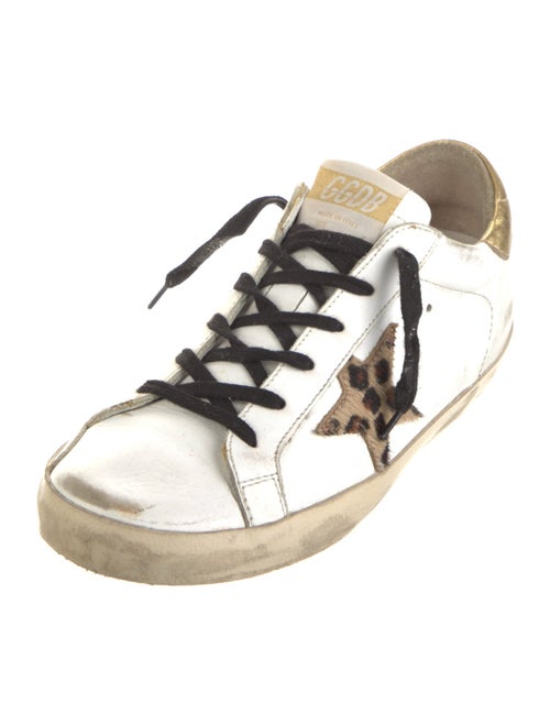 Golden Goose Leather Animal Print Sneakers