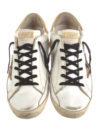 Golden Goose Leather Animal Print Sneakers