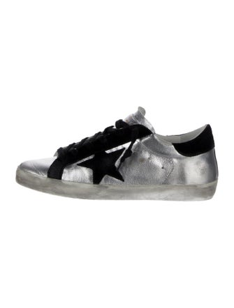 Golden Goose Leather Colorblock Pattern Sneakers