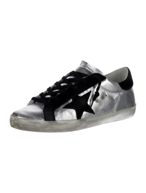 Golden Goose Leather Colorblock Pattern Sneakers
