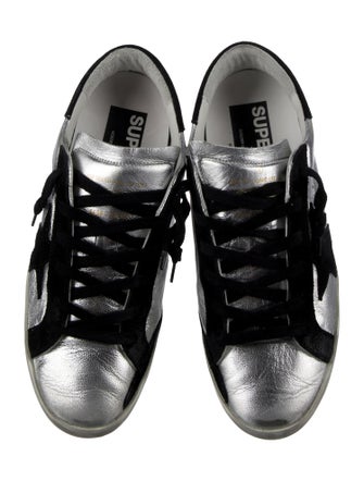 Golden Goose Leather Colorblock Pattern Sneakers