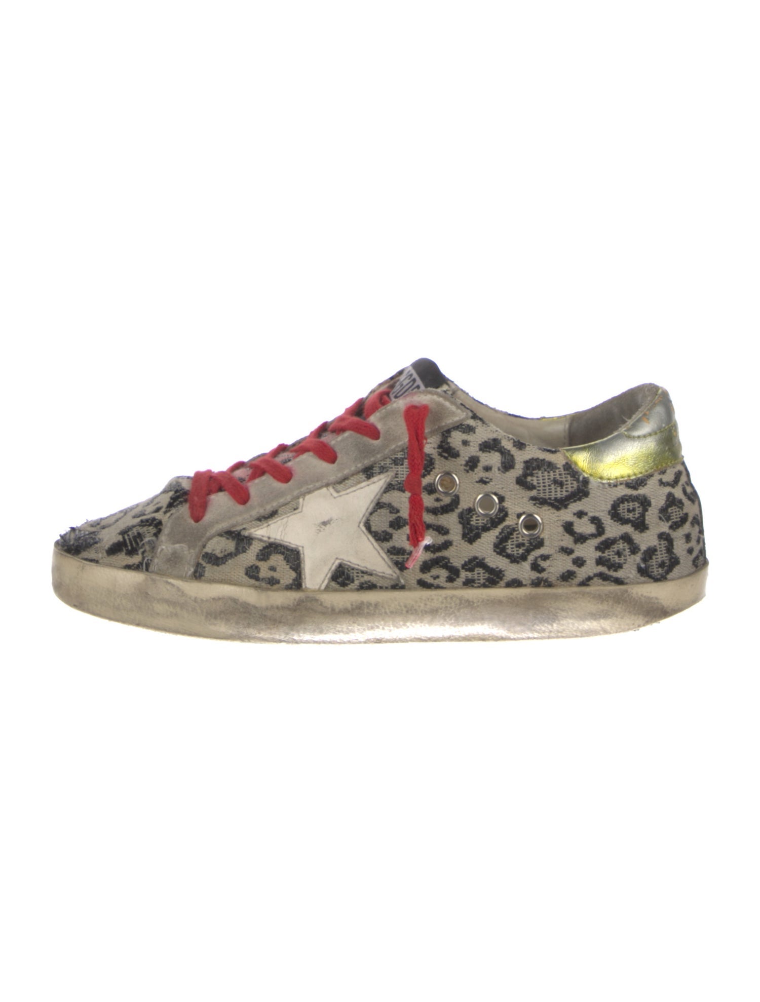 Golden Goose Animal Print Distressed Accents Sneakers