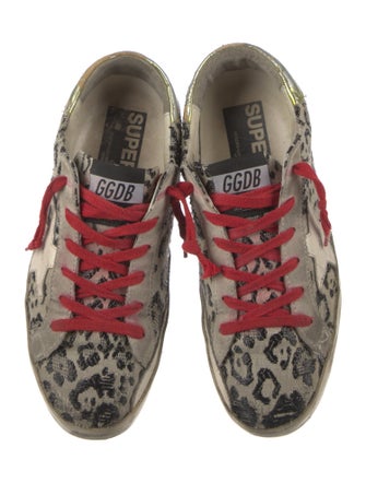 Golden Goose Animal Print Distressed Accents Sneakers