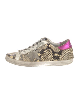 Golden Goose Leather Animal Print Sneakers