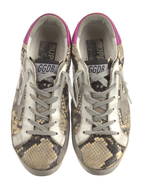 Golden Goose Leather Animal Print Sneakers