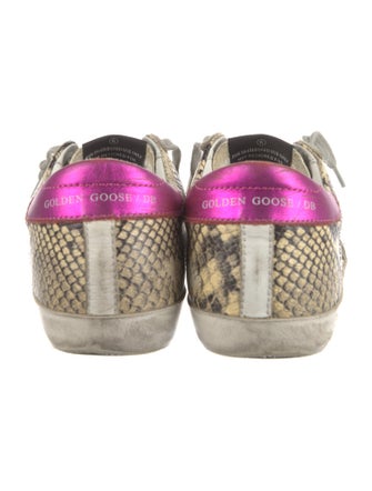 Golden Goose Leather Animal Print Sneakers