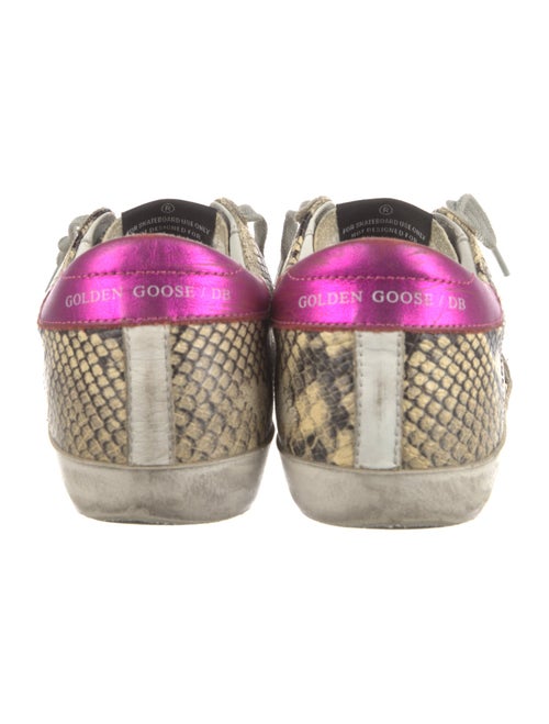 Golden Goose Leather Animal Print Sneakers