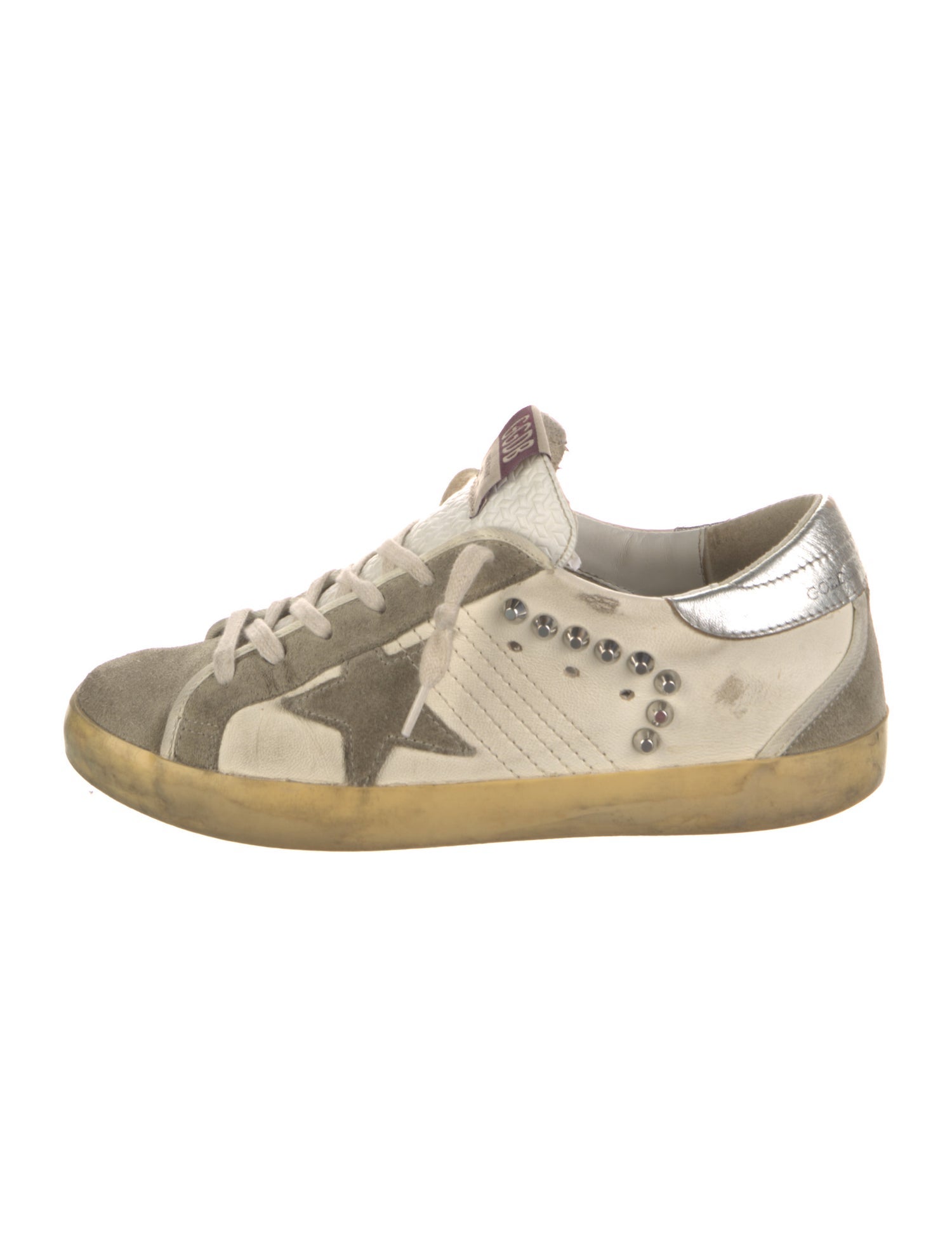 Golden Goose Leather Printed Sneakers