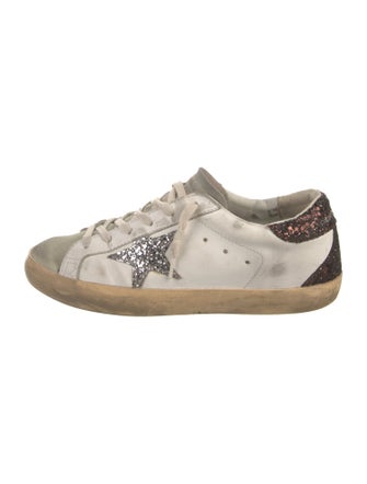 Golden Goose Leather Colorblock Pattern Sneakers