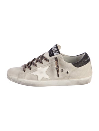 Golden Goose Suede Glitter Accents Sneakers