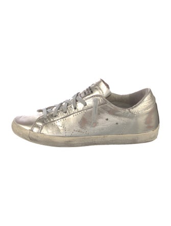 Golden Goose Leather Printed Sneakers