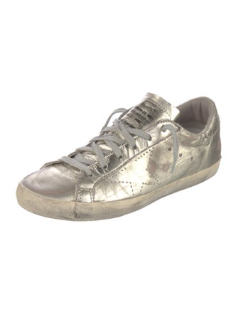 Golden Goose Leather Printed Sneakers