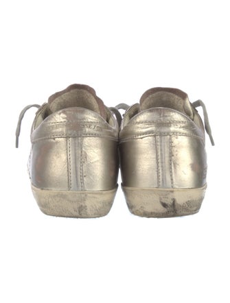 Golden Goose Leather Printed Sneakers