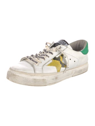 Golden Goose Leather Printed Sneakers