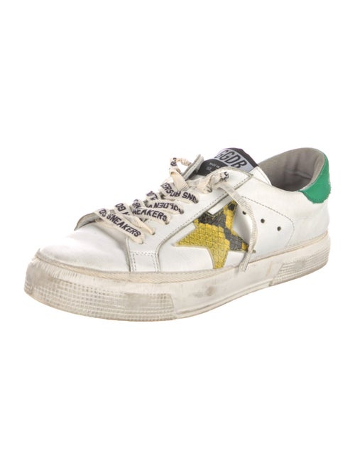 Golden Goose Leather Printed Sneakers