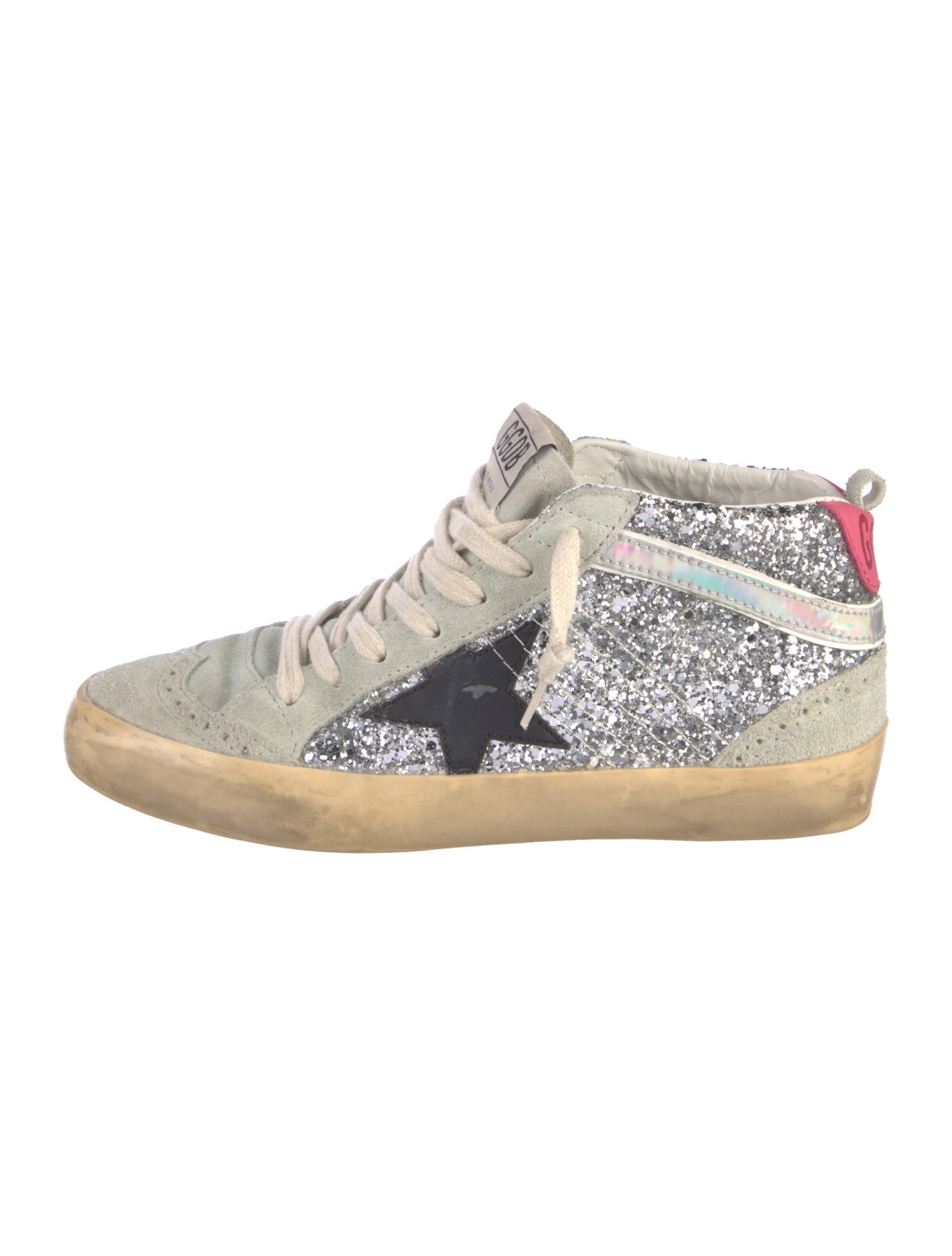 Golden Goose Glitter Colorblock Pattern Sneakers