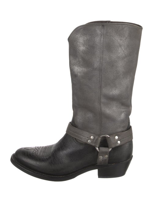 Golden Goose Leather Distressed Accents Moto Boots