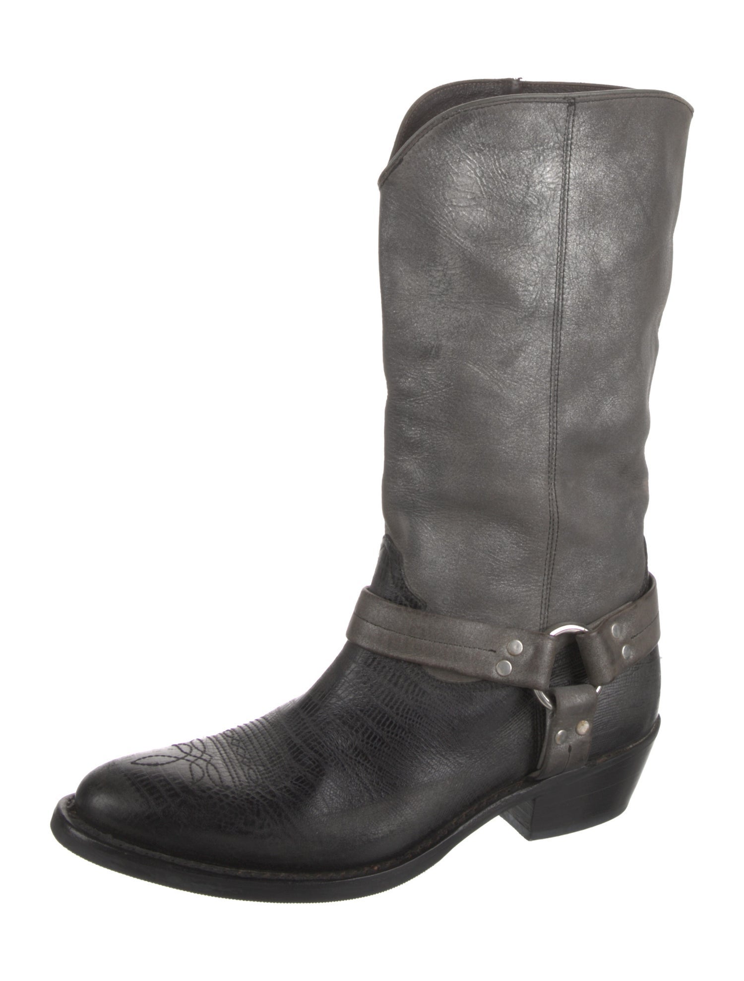 Golden Goose Leather Distressed Accents Moto Boots
