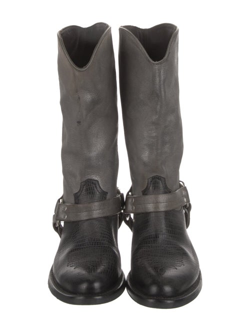 Golden Goose Leather Distressed Accents Moto Boots