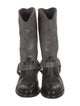 Golden Goose Leather Distressed Accents Moto Boots