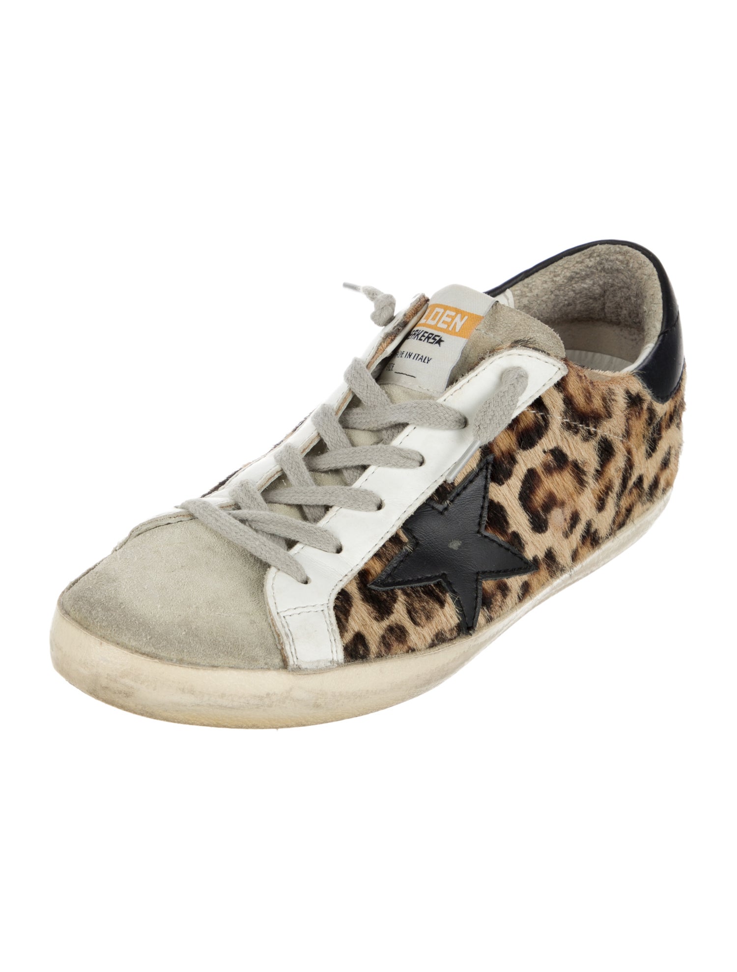 Golden Goose Ponyhair Animal Print Sneakers