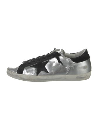Golden Goose Leather Colorblock Pattern Sneakers