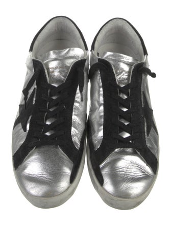 Golden Goose Leather Colorblock Pattern Sneakers