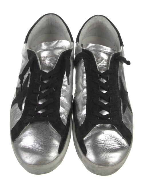 Golden Goose Leather Colorblock Pattern Sneakers