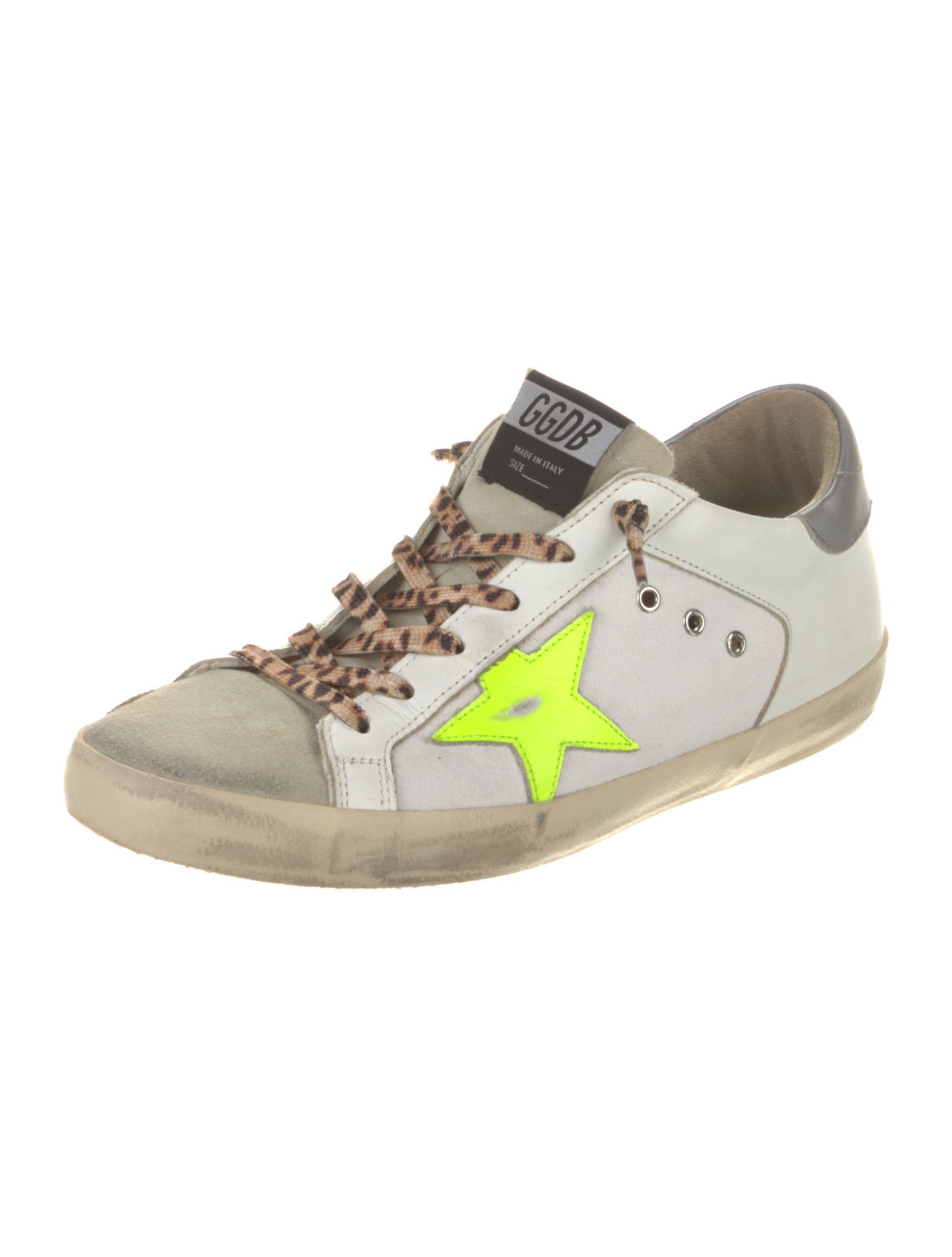 Golden Goose Leather Printed Sneakers