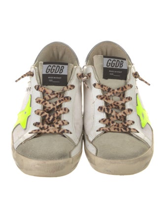 Golden Goose Leather Printed Sneakers