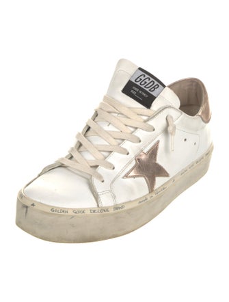 Golden Goose Leather Printed Sneakers
