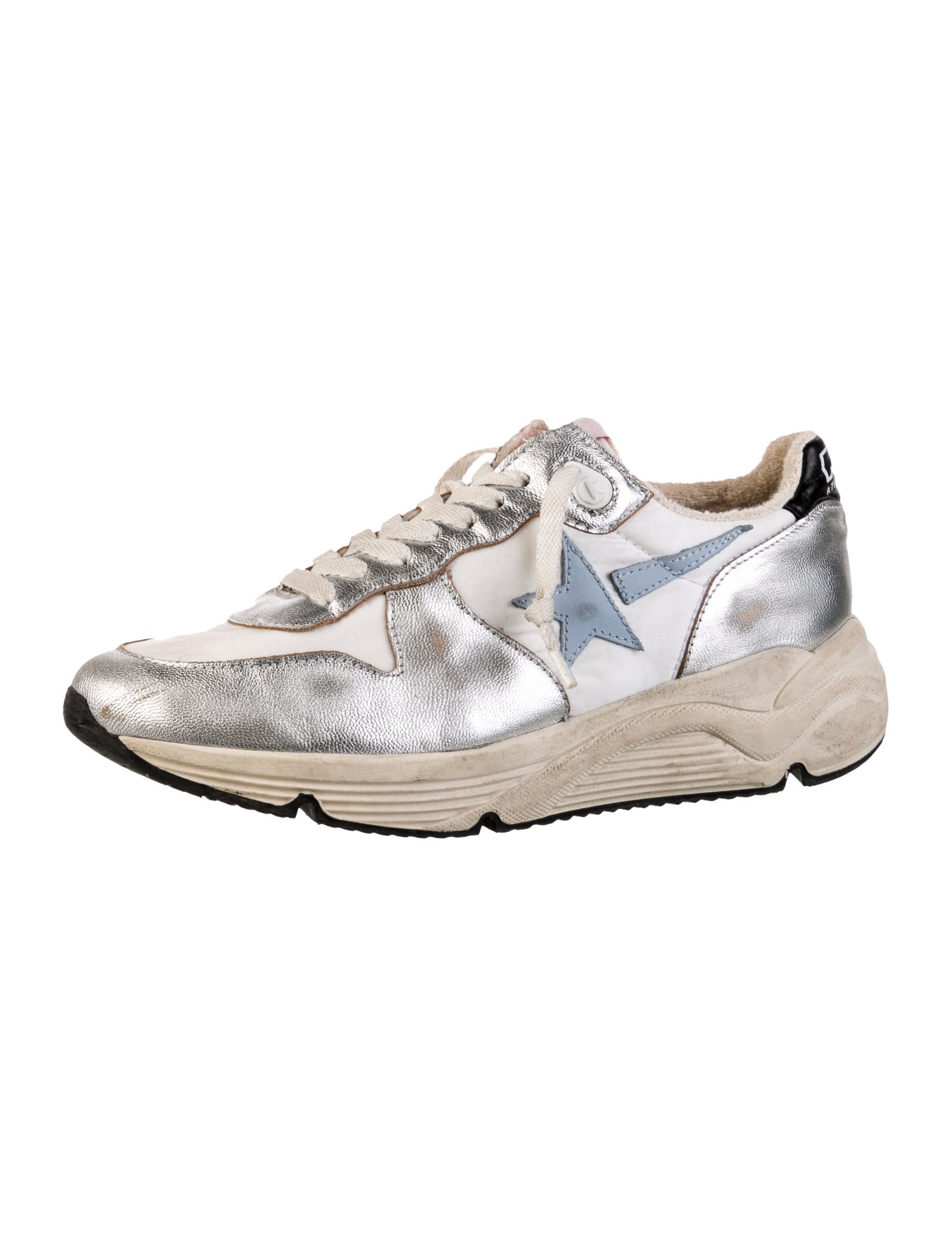 Golden Goose Leather Colorblock Pattern Sneakers