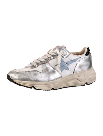 Golden Goose Leather Colorblock Pattern Sneakers