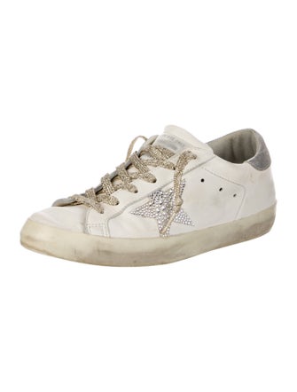 Golden Goose Leather Printed Sneakers