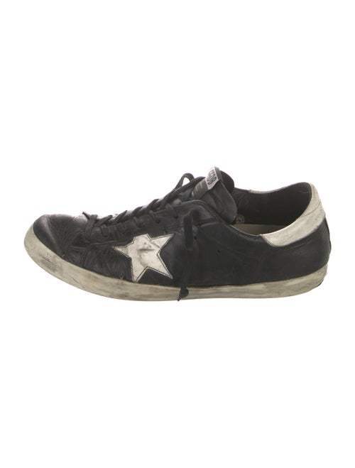 Golden Goose Leather Graphic Print Sneakers