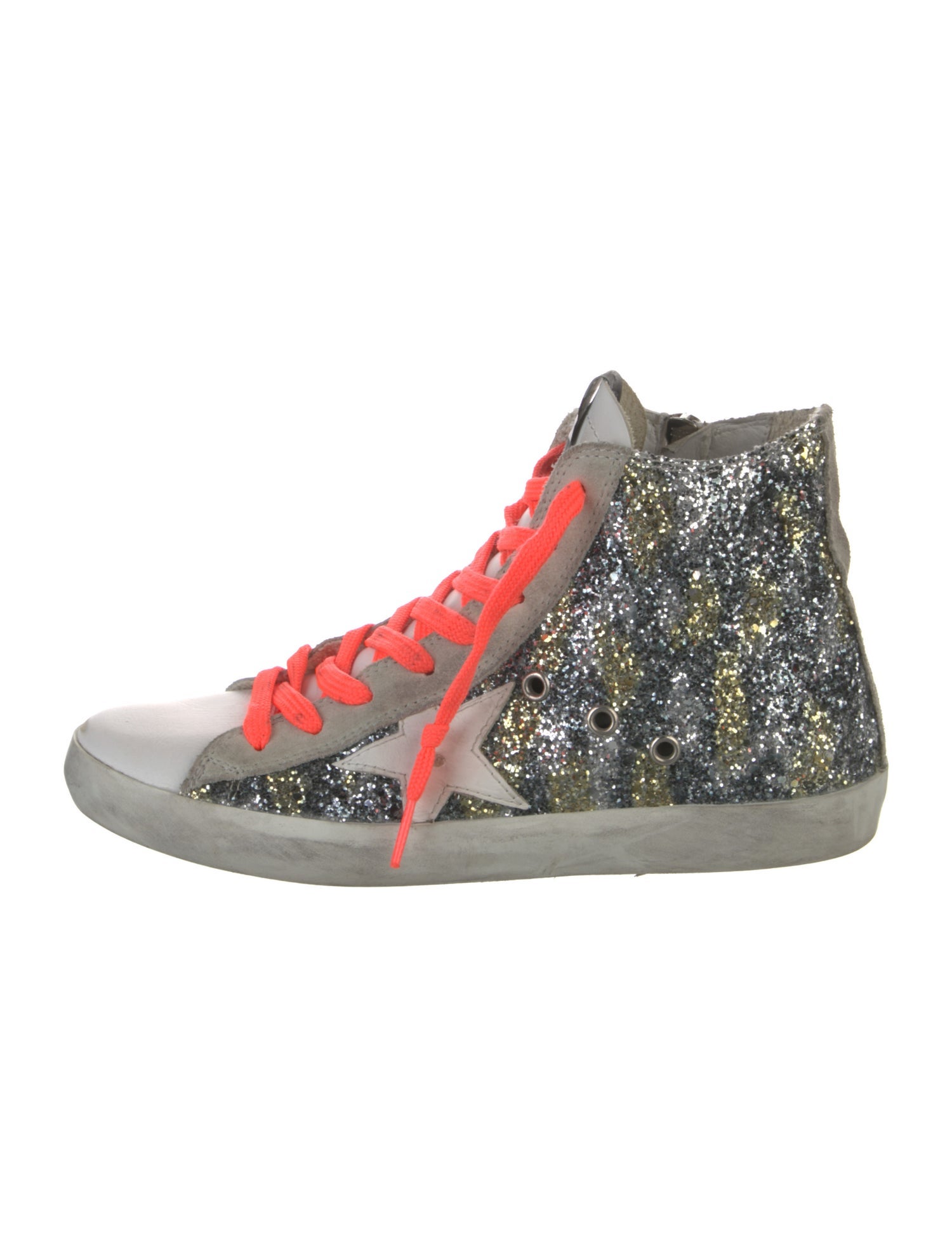 Golden Goose Glitter Printed Sneakers