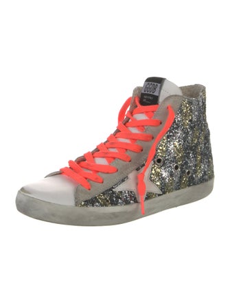 Golden Goose Glitter Printed Sneakers