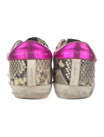 Golden Goose Leather Animal Print Sneakers