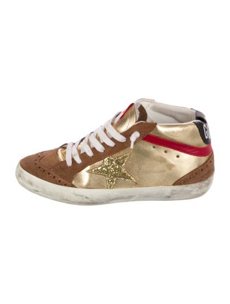 Golden Goose Leather Printed Sneakers