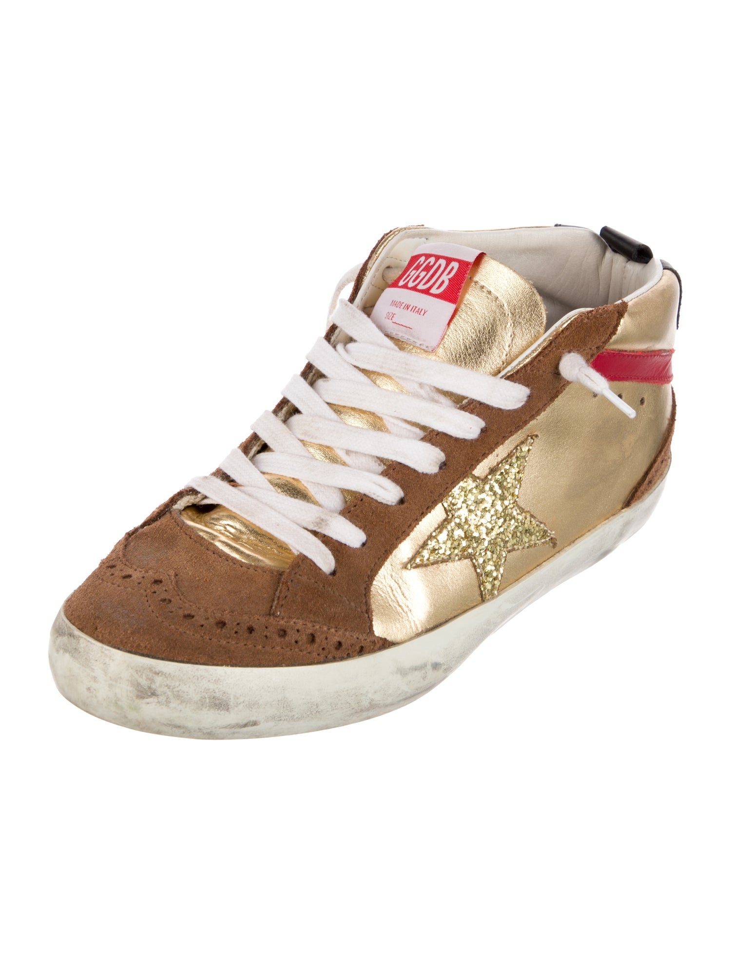 Golden Goose Leather Printed Sneakers