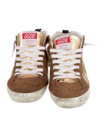 Golden Goose Leather Printed Sneakers