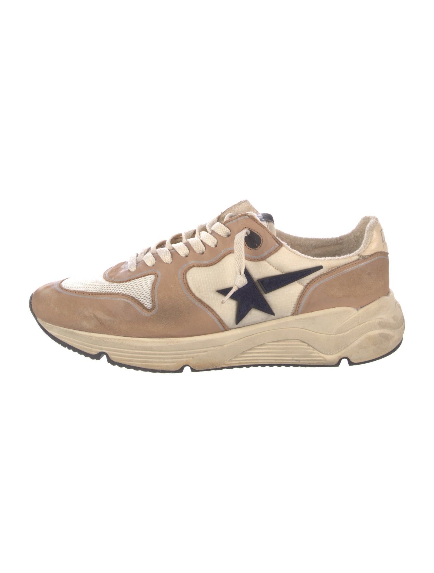 Golden Goose Suede Colorblock Pattern Sneakers