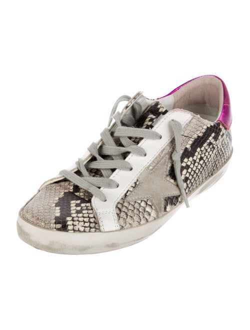 Golden Goose Leather Animal Print Sneakers