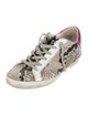 Golden Goose Leather Animal Print Sneakers