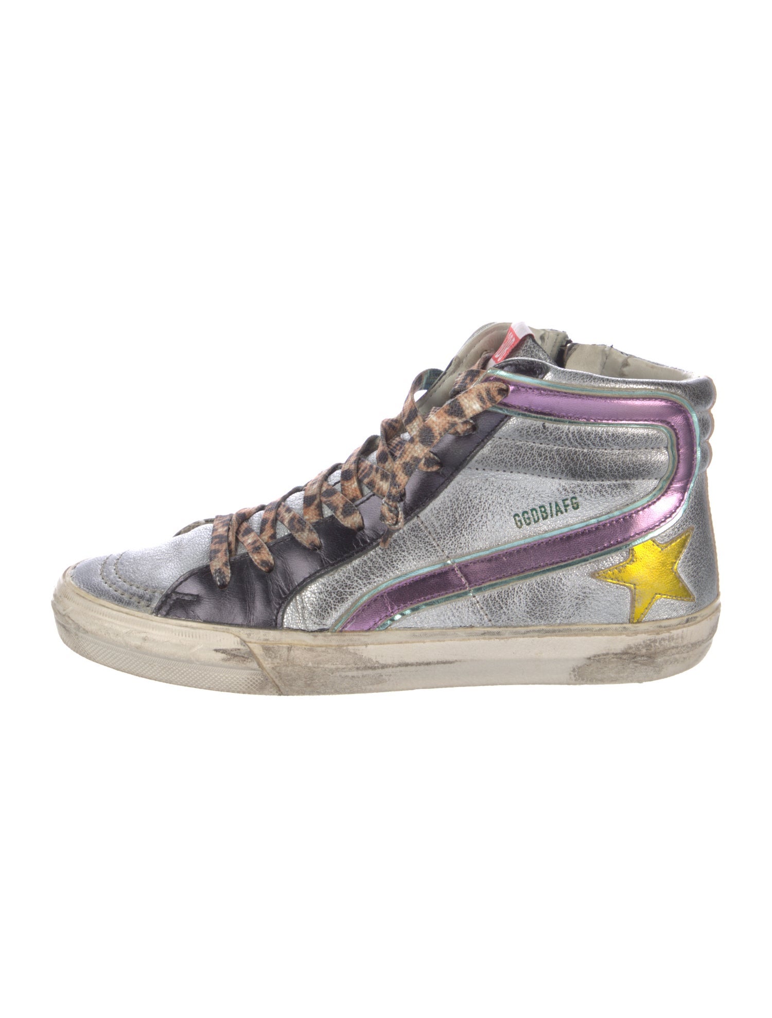 Golden Goose Leather Printed Sneakers
