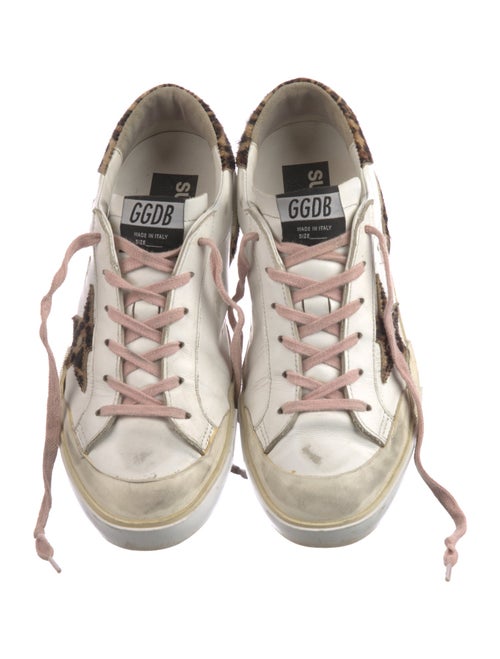 Golden Goose Leather Animal Print Sneakers