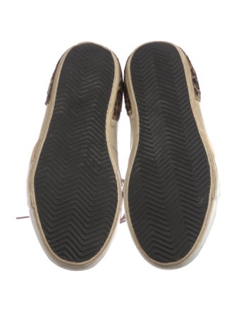 Golden Goose Leather Animal Print Sneakers